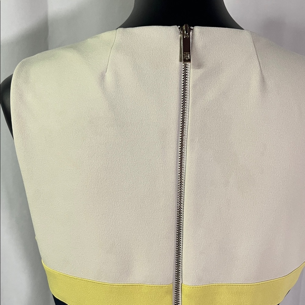 Tommy Hilfiger Navy Yellow & Beige Color Block Sleeveless Sheath Dress - Picture 11 of 16